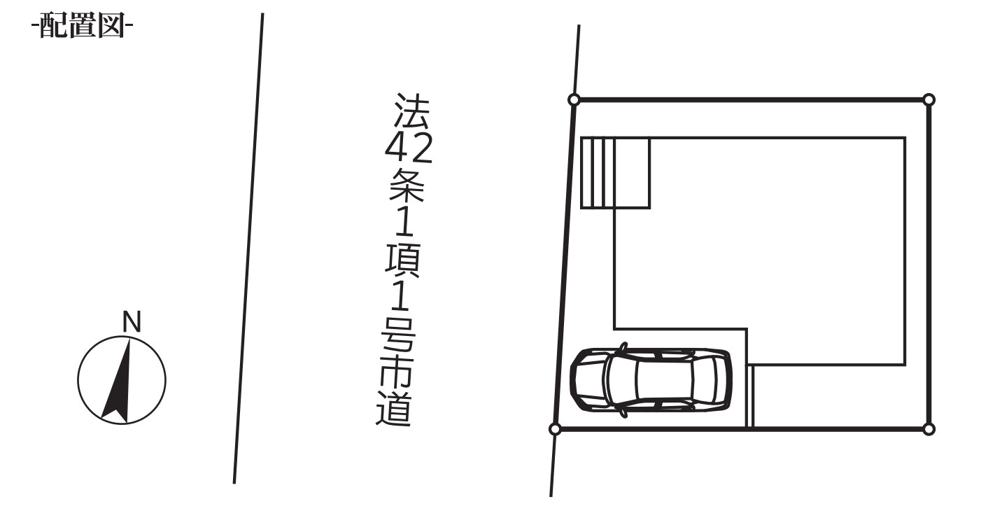 川口市木曽呂　新築一戸建て　1号棟の区画図|１号棟