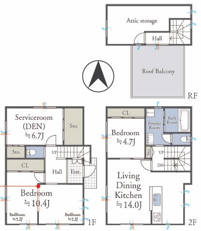 泉区岡津町　中古戸建　3430万円の間取り