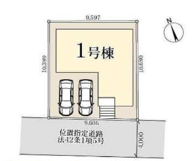 川口市神戸　新築一戸建て　1号棟の区画図|１号棟