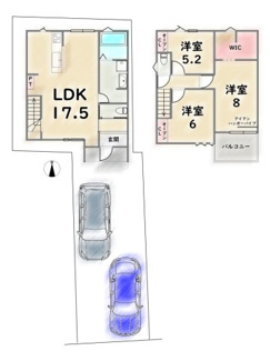 【間取り】 | 右京区嵯峨折戸町 | 1号地