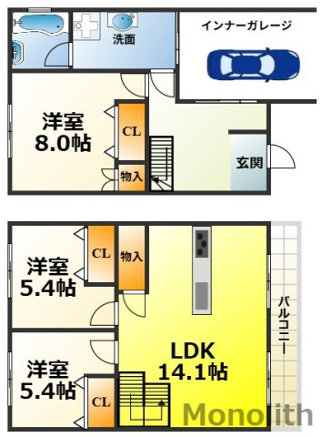 Feliz松之浜の間取り
