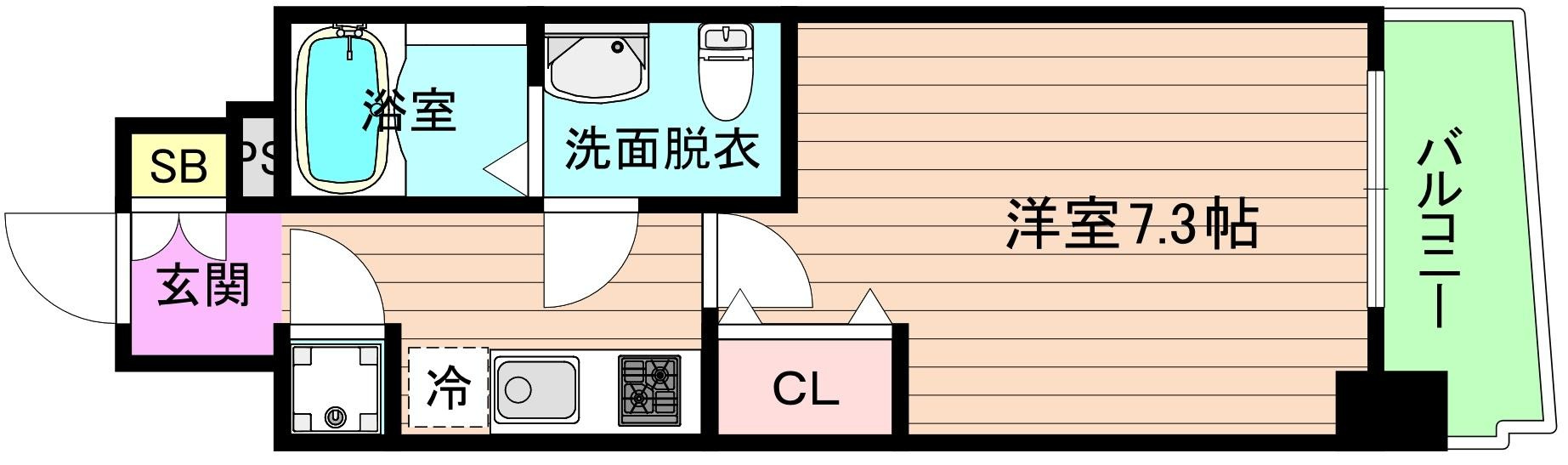 大阪市城東区蒲生１丁目の賃貸マンションの間取り