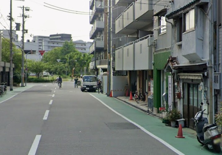 浪速区敷津西　新築戸建用土地の前面道路含む現地写真