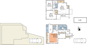 【間取り】 | 建物延床91.19㎡、3LDK