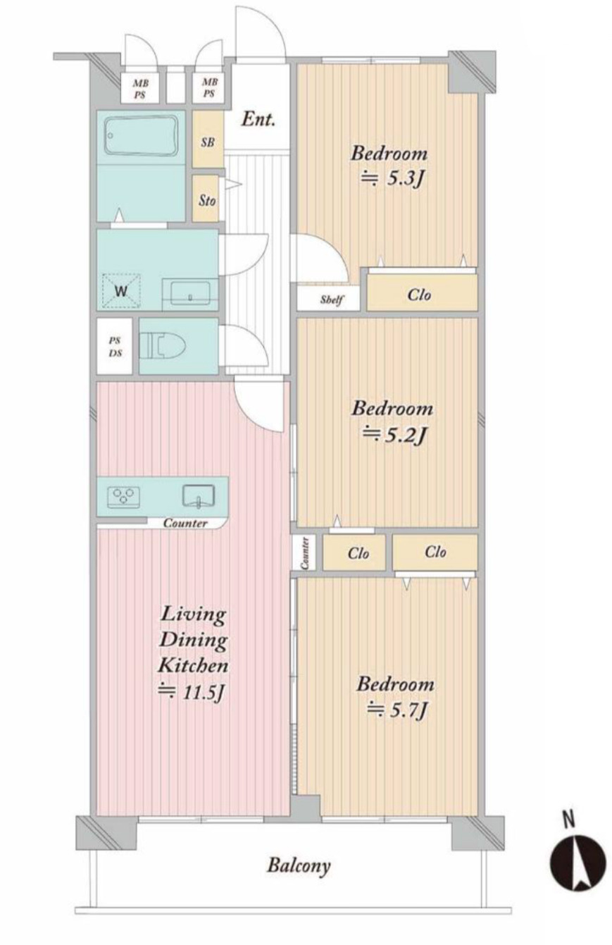 新松戸中央パークハウスD棟の間取り