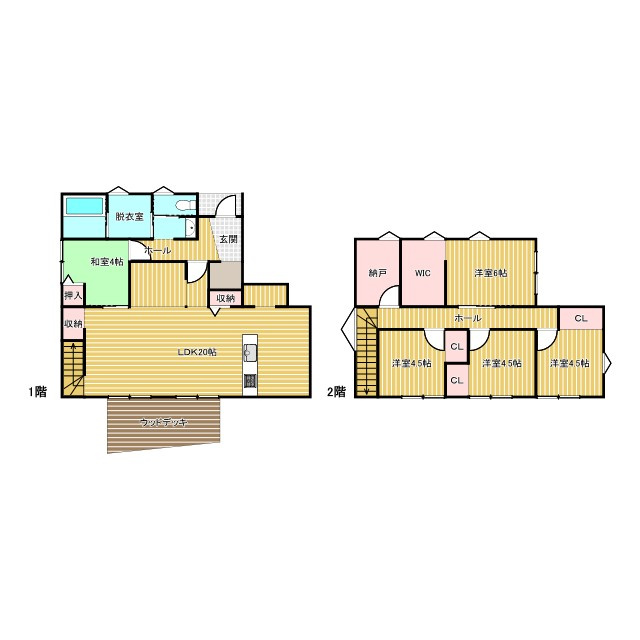 米子市河岡中古戸建の間取り