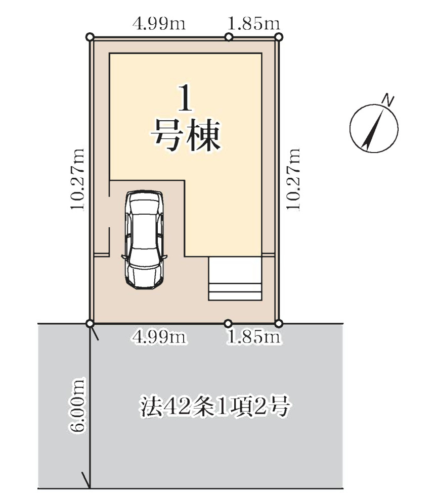 川口市藤兵衛新田　新築一戸建て　1号棟の区画図|１号棟