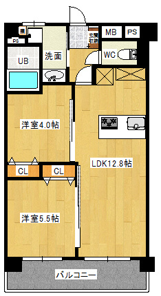 レジデンスシンコーの間取り|2LDK