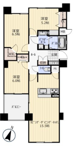 シビルタワーエンブレムの間取り|3LDKで家族構成に合わせて使いやすい間取り