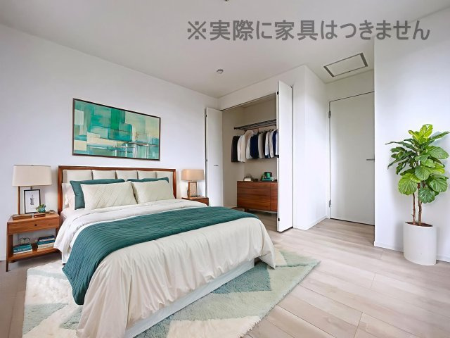新築戸建・新築建売　二本松市油井第5　油井小・安達中の洋室|画像はバーチャルホームステージングの加工による演出で、実際の家具は付きません。