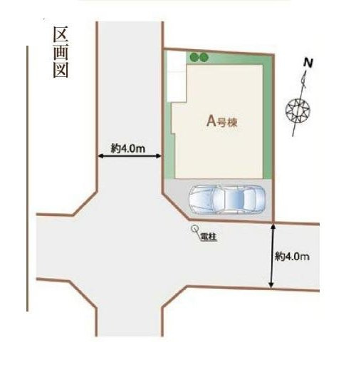 【Heartfull Town】東村山富士見町25期の区画図| 南西角の開放感のある土地です