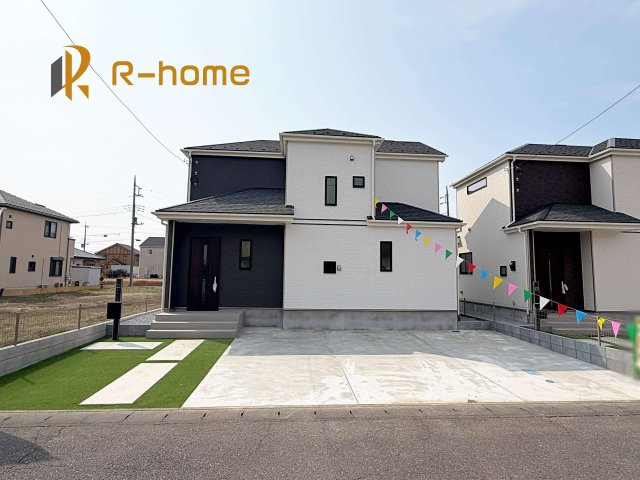 土浦市おおつ野6丁目　新築戸建て　B号棟の駐車場|カースペースは3台完備。ゲスト用のスペースも確保できますね♪