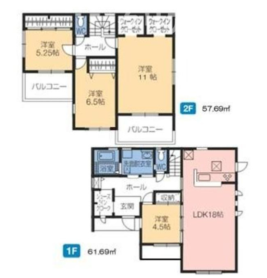 【間取り】 | 第4富士見町時沢　2号棟