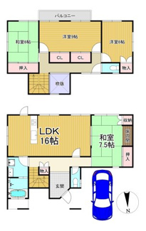 【間取り】 | 川西市けやき坂2丁目21-15　中古一戸建て