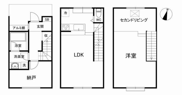 ウィステリア用賀　築浅　メゾネット　駅近の間取り