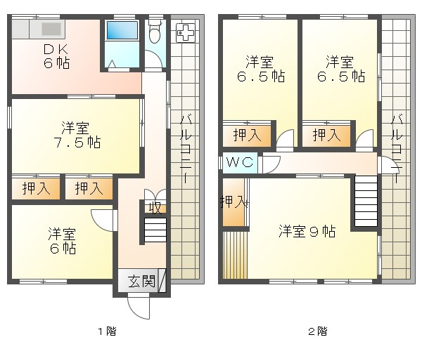 禅昌寺町１丁目戸建の間取り