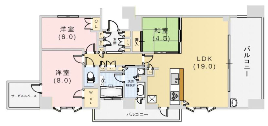 ザ・パークハウス芦屋春日町の間取り