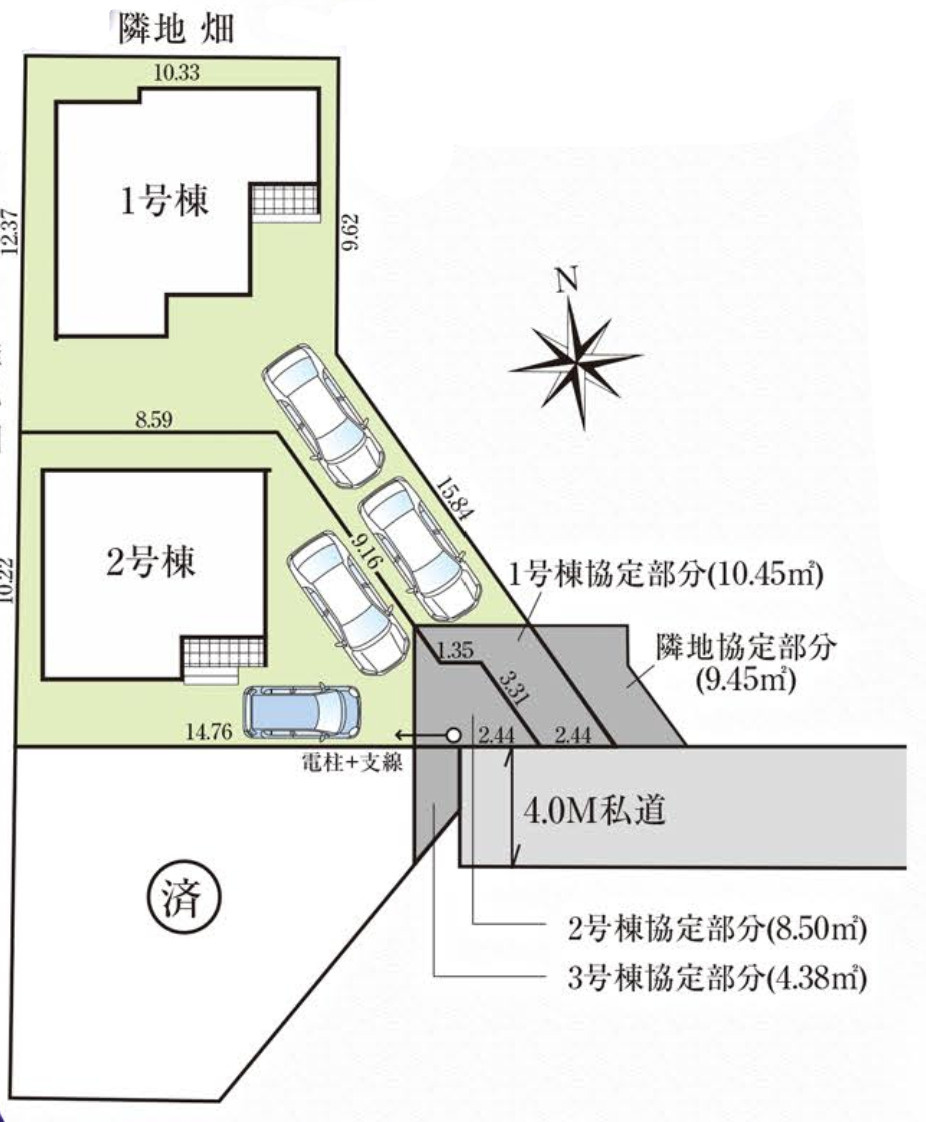 川口市東貝塚7期　新築一戸建て　1号棟の区画図|１号棟