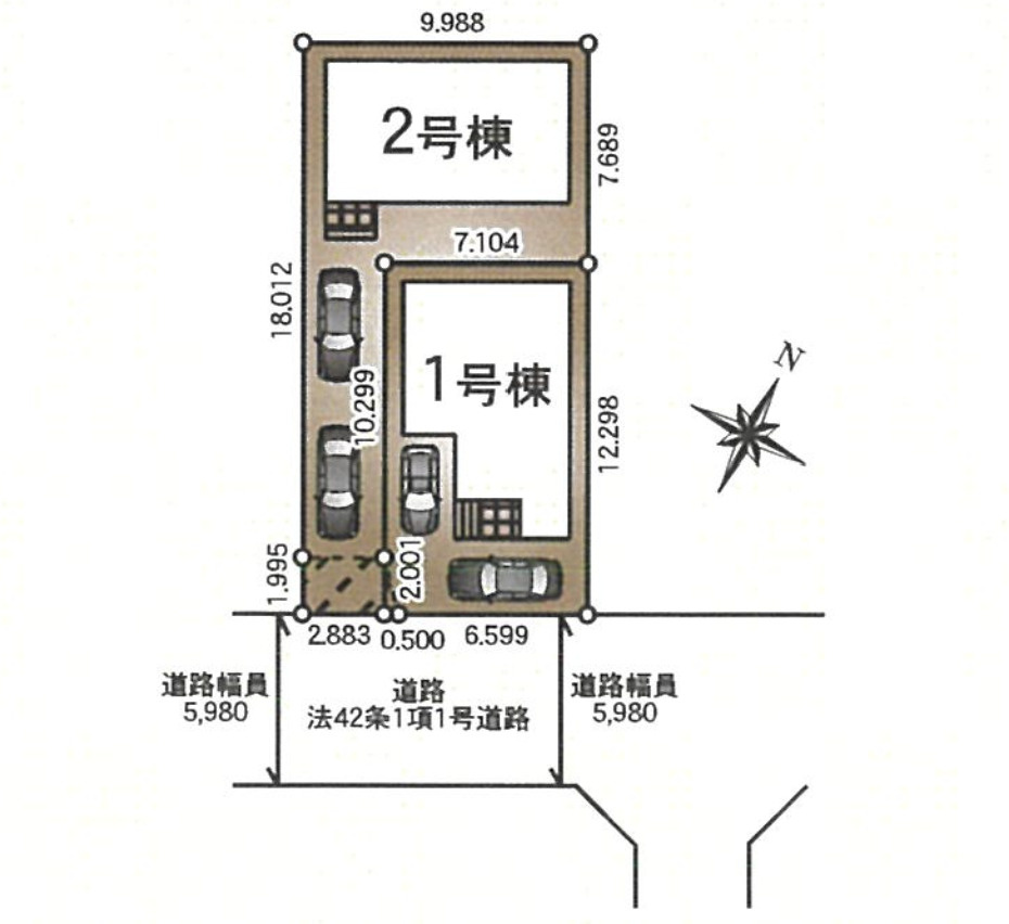 川口市戸塚東第11　新築一戸建て　1号棟の区画図|１号棟