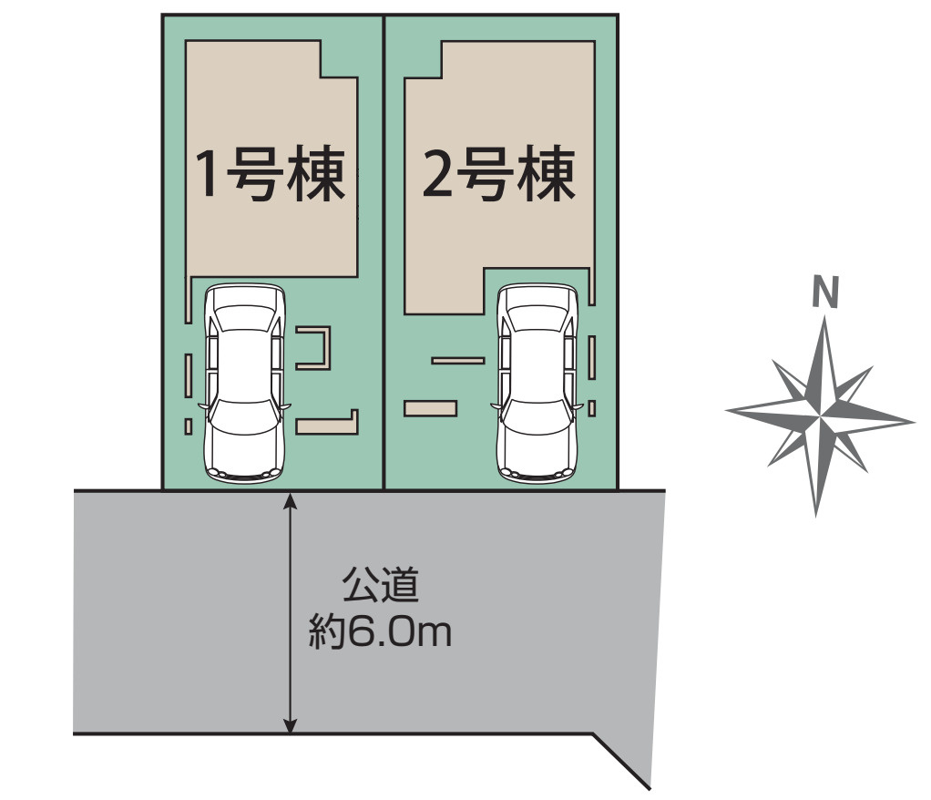川口市差間3丁目　新築一戸建て　1号棟の区画図|１号棟