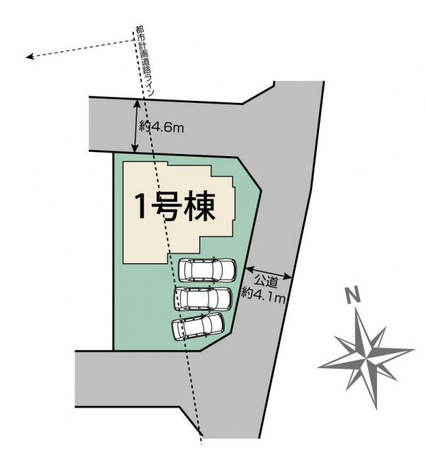 ブルーミングガーデン宇都宮市雀の宮７丁目１期　新築一戸建ての区画図|宇都宮市雀の宮7丁目1棟区画図