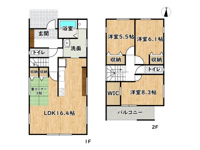 姫路市広畑区高浜町1丁目/新築戸建の間取り
