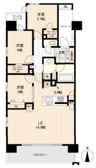 デュオヒルズ伊勢崎の間取り