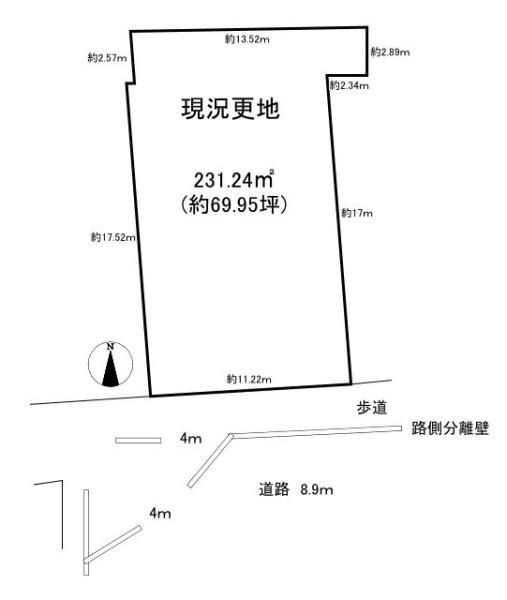 大和郡山市九条町の売地の土地図