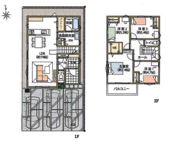 岡崎市稲熊町　全2棟・2号棟の間取り|間取り図です
