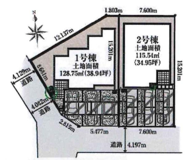 岡崎市稲熊町　全2棟・2号棟の区画図|2号棟です。