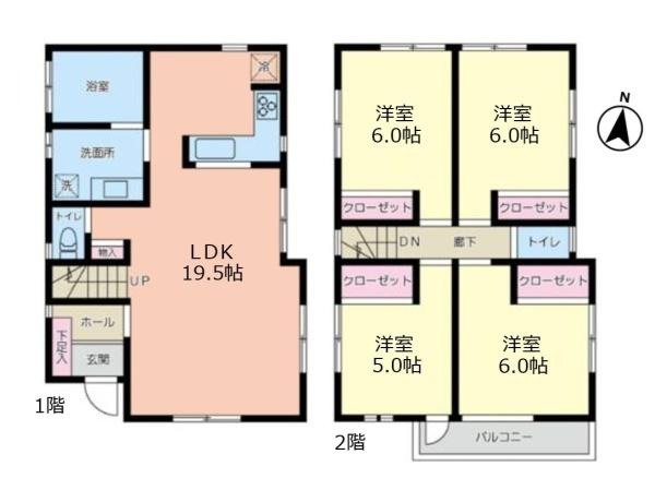 横浜市中区本牧元町の中古一戸建の間取り