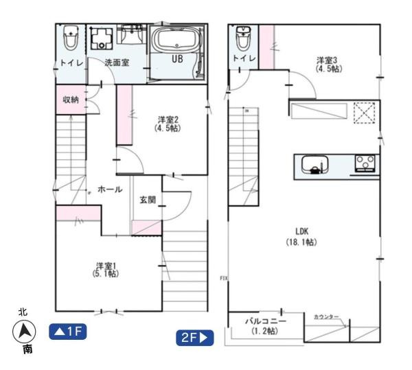 横浜市神奈川区菅田町の新築一戸建の間取り