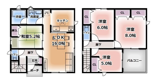 【新築戸建て】秋田市高陽青柳町第4　2号棟の間取り