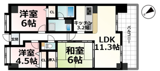 【間取り】 | メゾンドール瀬田公園都市Ⅱ番館