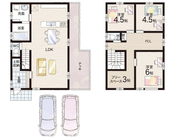 揖保郡太子町鵤　新築一戸建ての間取り