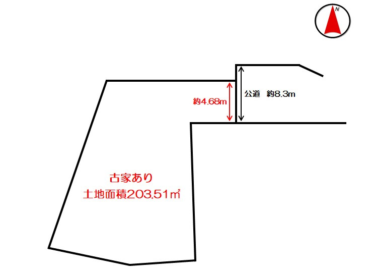 桜井市朝倉台東2丁目の土地図|土地面積：203.51ｍ2