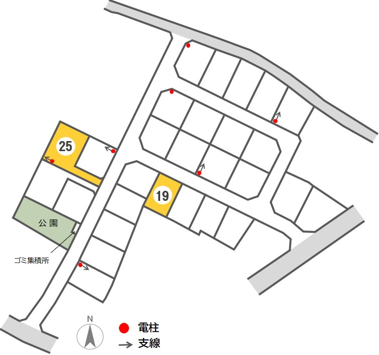 東邦ピュアタウン米持　19号地の区画図