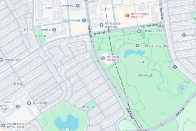 神戸市西区竹の台　新築一戸建ての地図