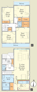【間取り】 | 【仲介手数料無料！！】日野市日野　新築戸建て（全2棟）2号棟　5499万円 | 2号棟間取図