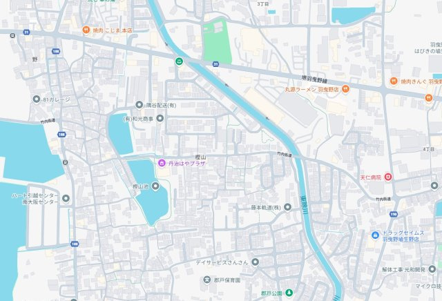 羽曳野市樫山　新築一戸建ての地図