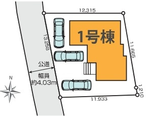 新築一戸建て 川越市的場の区画図