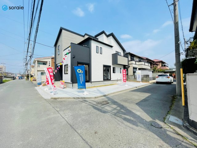 川越市今成2丁目　新築戸建の前面道路含む現地写真|3/30撮影