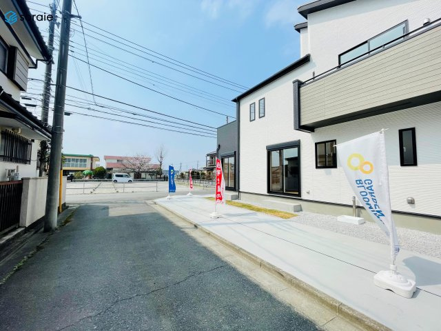 川越市今成2丁目　新築戸建の前面道路含む現地写真|3/30撮影