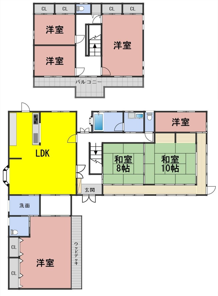 ６６３１３　岐阜市茜部野瀬中古戸建ての間取り