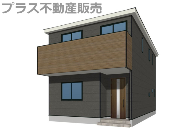 【外観】 | 福岡市東区雁の巣1丁目第12　1号棟（全2棟）【仲介手数料無料・0円】 | 完成イメージの外観パースです。