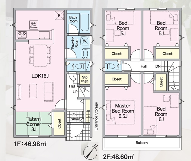 【間取り】 | 福岡市東区雁の巣1丁目第12　1号棟（全2棟）【仲介手数料無料・0円】 | 平日、土日祝日もお好きな日時にご見学可能です。お気軽にお問合せ下さい。