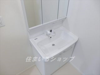 広島市安佐北区落合南３丁目のアパートの洗面所|三面鏡付きシャンプードレッサー