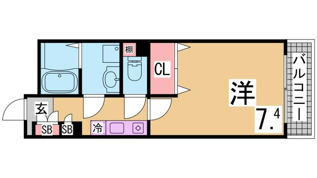 神戸市長田区若松町３丁目の賃貸マンションの間取り