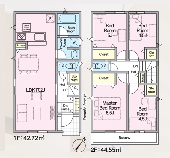 【間取り】 | 福岡市東区雁の巣1丁目第12　2号棟（全2棟）【仲介手数料無料・0円】 | 平日、土日祝日もお好きな日時にご見学可能です。お気軽にお問合せ下さい。