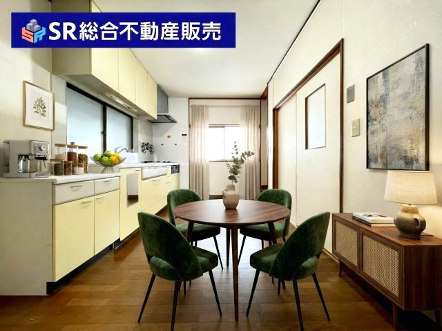 柏田本町中古戸建のキッチン|ご家族で食卓を囲める広さがあります！（インテリアはAIイメージ）